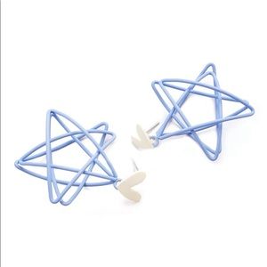 cute blue star earrings